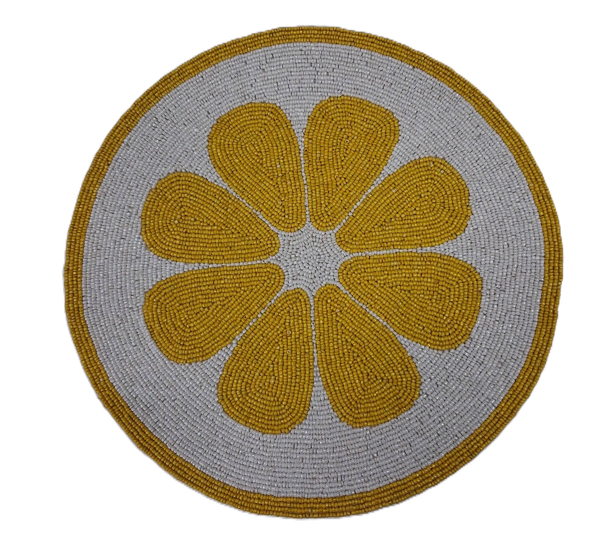 14" Lemon Hand Beaded Placemat by Ashland®